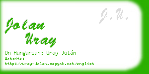 jolan uray business card